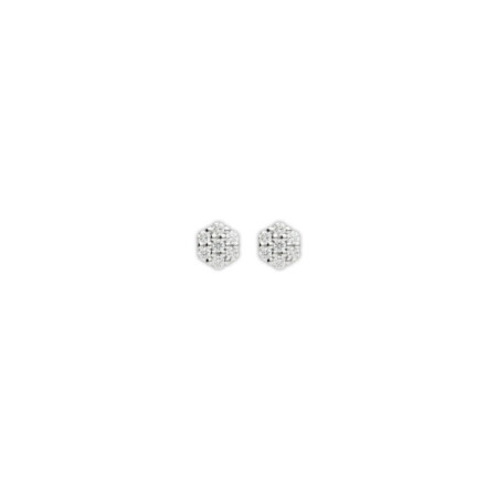 Pendientes Oro Blanco Y Diamantes. Género: Mujer. Material: Oro blanco. Piedras: Diamantes