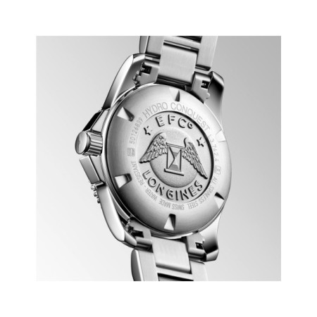 Reloj Longines Hydroconquest L3.742.4.56.6. Género: Hombre. Material: Acero. Tamaño: De 39mm a 42mm. Correa: Acero. Color esfera: Negro. Estilo: Deportivo. Movimiento: Automático. Características técnicas: Calendario,Hora y segundero,Reserva de marcha