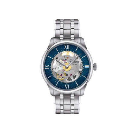 Reloj Tissot Chemin Des Tourelles Skeleton 39MM T139.836.11.048.00. Género: Hombre. Material: Acero. Tamaño: De 39mm a 42mm. Correa: Acero. Color esfera: Azul. Estilo: Casual. Movimiento: Automático. Características técnicas: Hora y segundero,Reserva de marcha