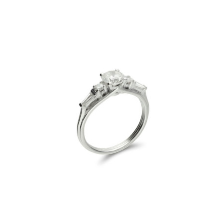 Anillo Oro Blanco Y Diamantes. Género: Mujer. Material: Oro blanco. Piedras: Diamantes