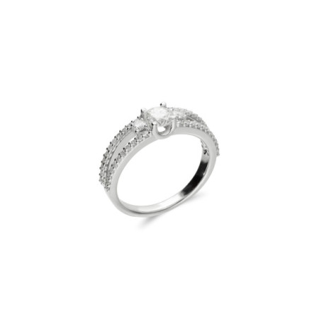Anillo Oro Blanco Y Diamantes. Género: Mujer. Material: Oro blanco. Piedras: Diamantes