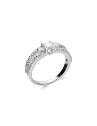 Anillo Oro Blanco Y Diamantes