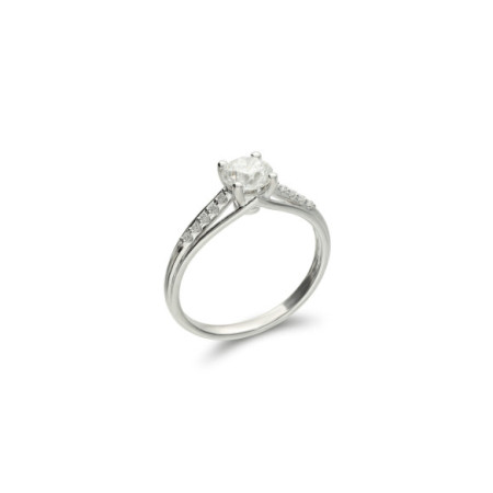 Anillo Oro Blanco Y Diamantes. Género: Mujer. Material: Oro blanco. Piedras: Diamantes