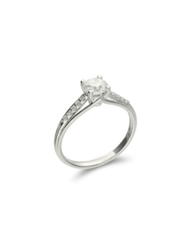 Anillo Oro Blanco Y Diamantes