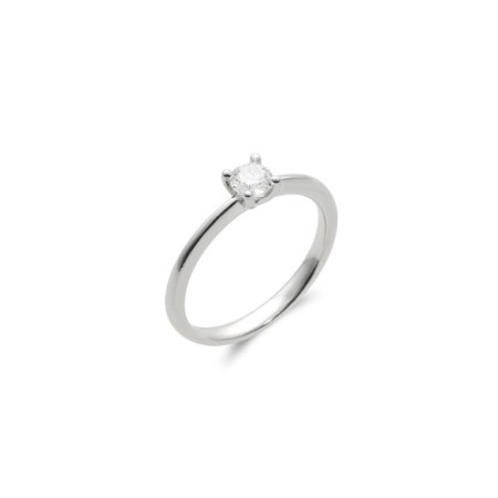 Anillo-Solitario Oro Blanco Y Diamante. Género: Mujer. Material: Oro blanco. Piedras: Diamantes