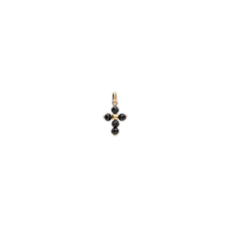 Colgante Cruz Oro Amarillo Y Espinela. Género: Mujer. Material: Oro amarillo. Piedras: Espinela