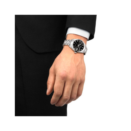 Reloj Tissot Gentleman 38MM T165.807.11.051.00. Género: Hombre. Material: Acero. Tamaño: De 32mm a 38mm. Correa: Acero. Color esfera: Negro. Estilo: Clásico. Movimiento: Automático. Características técnicas: Calendario,Hora y segundero,Reserva de marcha
