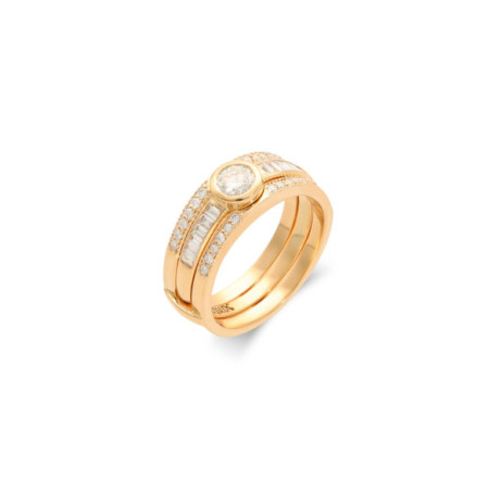 Anillo Oro Amarillo Y Diamantes. Género: Mujer. Material: Oro amarillo. Piedras: Diamantes