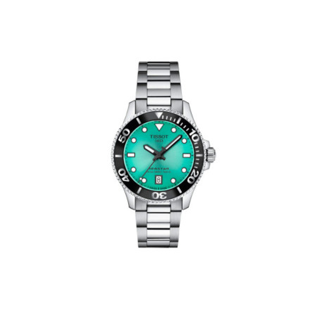 Reloj Tissot Seastar 1000 36MM T120.210.11.091.00. Género: Mujer. Material: Acero. Tamaño: De 32mm a 38mm. Correa: Acero. Color esfera: Otros. Estilo: Deportivo. Movimiento: Cuarzo. Características técnicas: Calendario,Hora y segundero