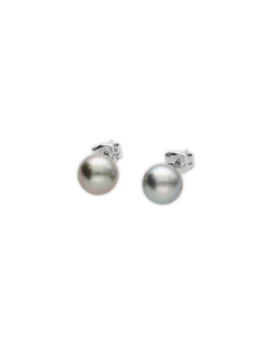 Pendientes Oro Blanco Y Perla