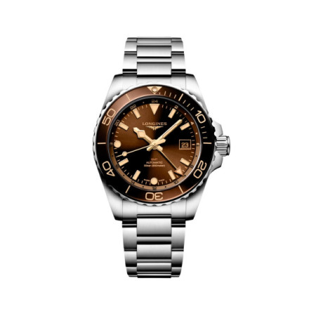 Reloj Longines Hydroconquest GMT L3.790.4.66.6. Género: Hombre. Material: Acero,Cerámica. Tamaño: De 39mm a 42mm. Correa: Acero. Color esfera: Marrón. Estilo: Deportivo. Movimiento: Automático. Características técnicas: Hora y segundero,Calendario,Reserva de marcha