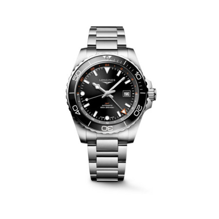 Reloj Longines Hydroconquest GMT L3.890.4.56.6. Género: Hombre. Material: Acero,Cerámica. Tamaño: De 43mm a 46mm. Correa: Acero. Color esfera: Negro. Estilo: Deportivo. Movimiento: Automático. Características técnicas: Calendario,Hora y segundero,Reserva de marcha