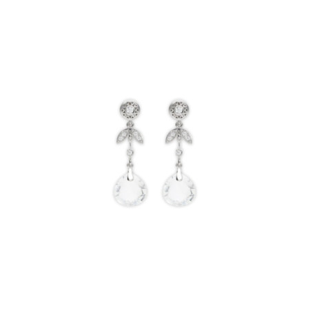 Pendientes Plata, Circonitas Y Cristal De Roca. Género: Mujer. Material: Plata. Piedras: Circonitas,Otras gemas