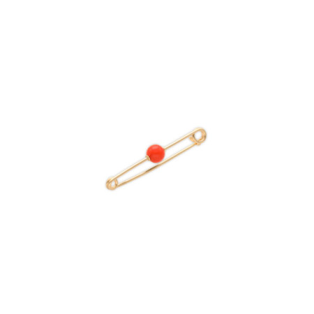 Alfiler Oro Amarillo Coral. Género: Mujer,Niña,Niño. Material: Oro amarillo. Piedras: Coral