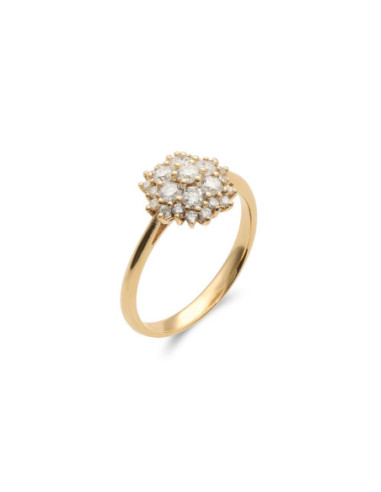 Anillo Oro Amarillo Y Diamantes