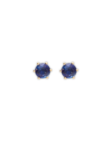 Pendientes Oro Amarillo Y Cianita