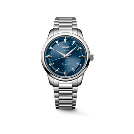 Reloj Longines Conquest Heritage L1.650.4.92.6. Género: Hombre. Material: Acero. Tamaño: De 39mm a 42mm. Correa: Acero. Color esfera: Azul. Estilo: Casual. Movimiento: Automático. Características técnicas: Hora y segundero,Reserva de marcha
