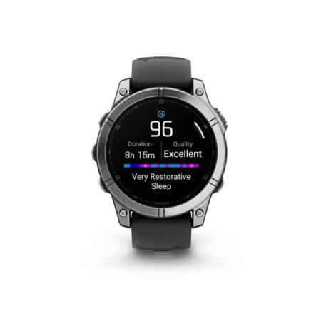Reloj Garmin fēnix® E - 47 mm, AMOLED 010-03025-00. Género: Mujer,Hombre. Material: Acero. Tamaño: Más de 46mm. Correa: Silicona. Color esfera: Negro. Estilo: Deportivo,Tecnológico. Movimiento: Cuarzo. Características técnicas: Multifunción