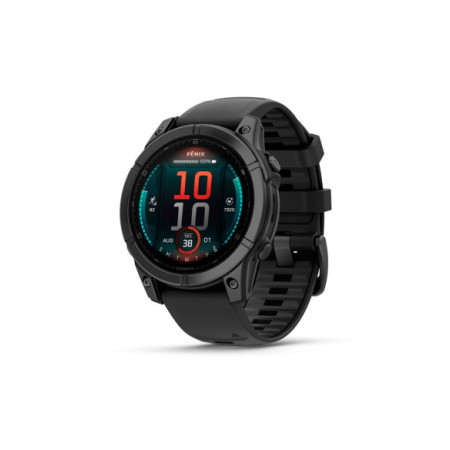 Reloj Garmin fēnix® E - 47 mm, AMOLED 010-03025-01. Género: Mujer,Hombre. Material: Acero. Tamaño: Más de 46mm. Correa: Silicona. Color esfera: Negro. Estilo: Deportivo,Tecnológico. Movimiento: Cuarzo. Características técnicas: Multifunción