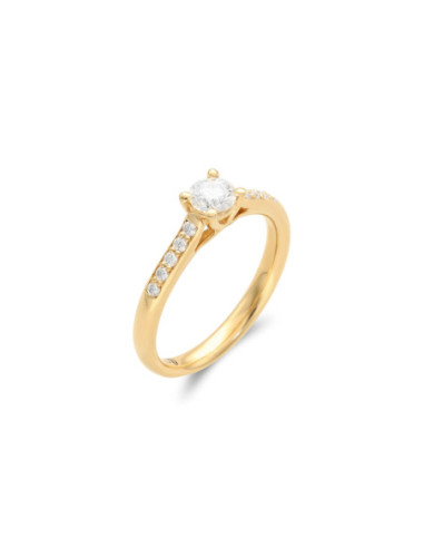 Anillo Oro Amarillo Y Diamantes