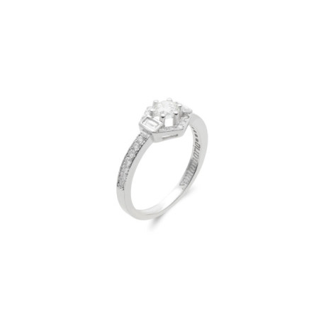 Anillo Oro Blanco Y Diamantes. Género: Mujer. Material: Oro blanco. Piedras: Diamantes