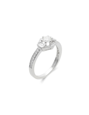 Anillo Oro Blanco Y Diamantes