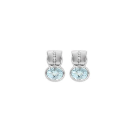 Pendientes Oro Blanco, Aguamarina Y Diamantes. Género: Mujer. Material: Oro blanco. Piedras: Diamantes,Aguamarinas