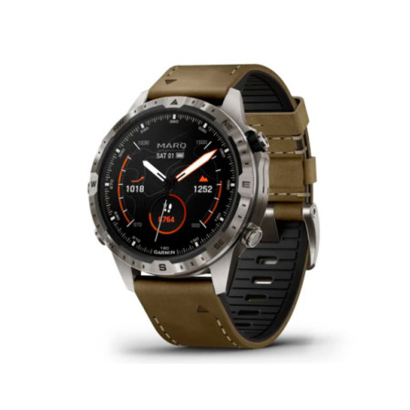 Reloj Garmin MARQ® Adventurer (Gen 2) 010-02648-31. Género: Hombre. Material: Titanio. Tamaño: De 43mm a 46mm. Correa: Caucho,Piel. Color esfera: Pantalla a color. Estilo: Tecnológico,Deportivo. Movimiento: Smartwatch. Características técnicas: Multifunción
