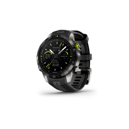 Reloj Garmin MARQ® Athlete (Gen 2) 010-02648-41. Género: Hombre. Material: Titanio. Tamaño: De 43mm a 46mm. Correa: Silicona. Color esfera: Negro. Estilo: Deportivo. Movimiento: Cuarzo. Características técnicas: Multifunción