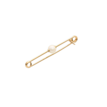 Alfiler Oro Amarillo Y Perla. Género: Mujer,Niña,Niño. Material: Oro amarillo. Piedras: Perlas