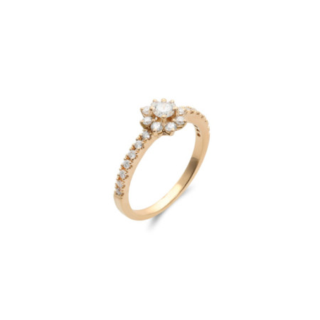 Anillo Oro Amarillo Y Diamantes. Género: Mujer. Material: Oro amarillo. Piedras: Diamantes