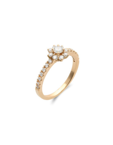 Anillo Oro Amarillo Y Diamantes