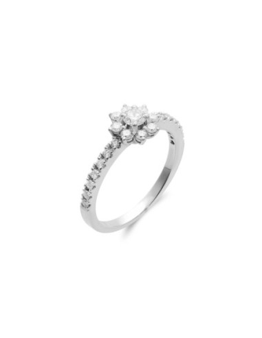 Anillo Oro Blanco Y Diamantes