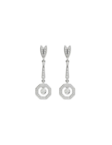 Pendientes Oro Blanco Y Diamantes
