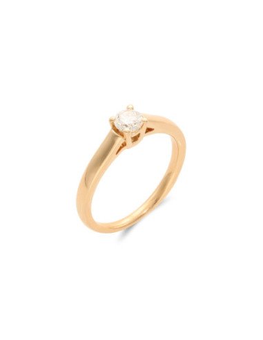 Anillo-Solitario Oro Amarillo Y Diamante