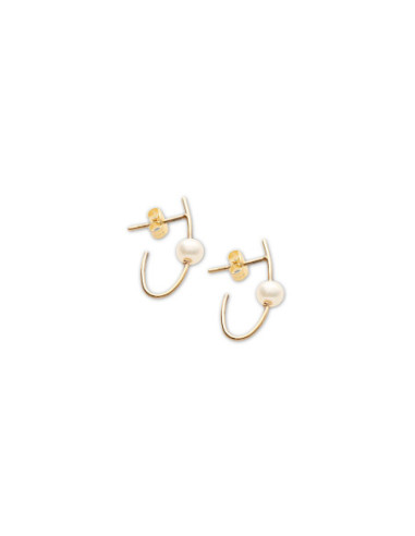 Pendientes Oro Amarillo Y Perla