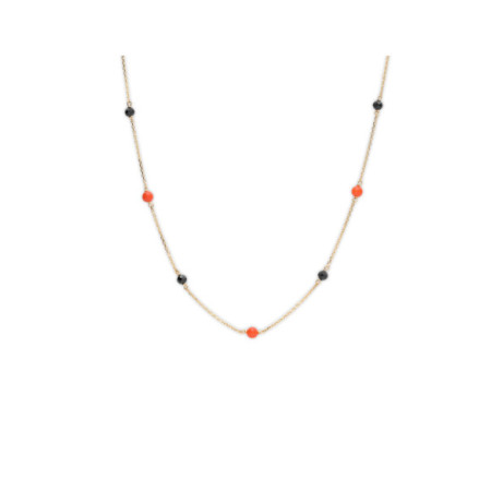 Gargantilla Oro Amarillo, Coral Y Espinela. Género: Mujer. Material: Oro amarillo. Piedras: Espinela,Coral