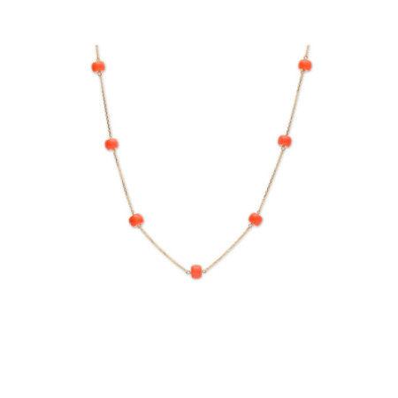 Gargantilla Oro Amarillo Y Coral. Género: Mujer. Material: Oro amarillo. Piedras: Coral