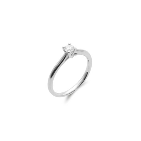 Anillo-Solitario Oro Blanco Y Diamante. Género: Mujer. Material: Oro blanco. Piedras: Diamantes