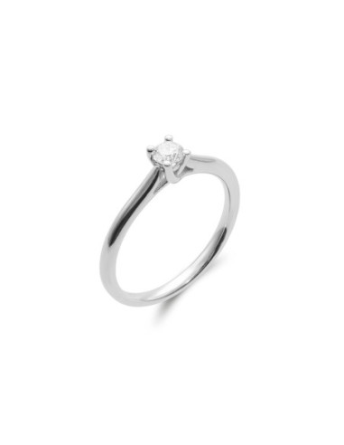 Anillo-Solitario Oro Blanco Y Diamante