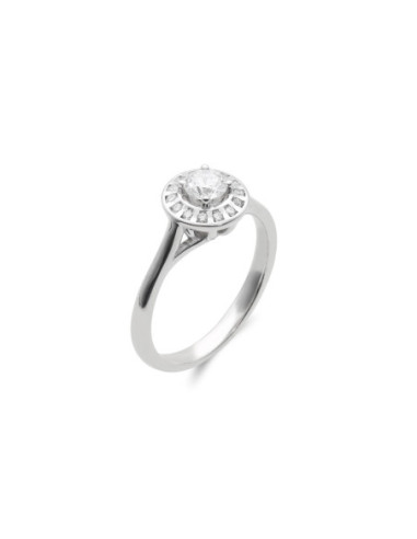 Anillo Oro Blanco Y Diamantes