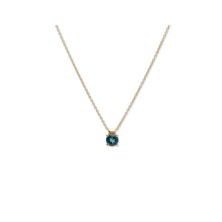 Cadena-Colgante Oro Amarillo Y Topacio. Género: Mujer. Material: Oro amarillo. Piedras: Topacio azul