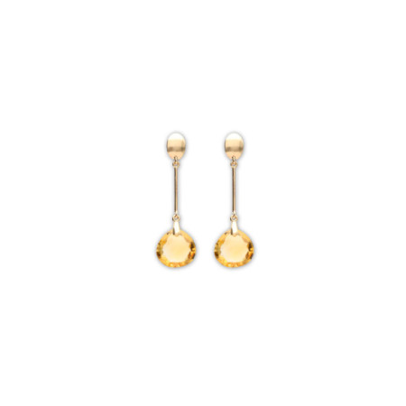 Pendientes Oro Amarillo Y Citrino. Género: Mujer. Material: Oro amarillo. Piedras: Citrino