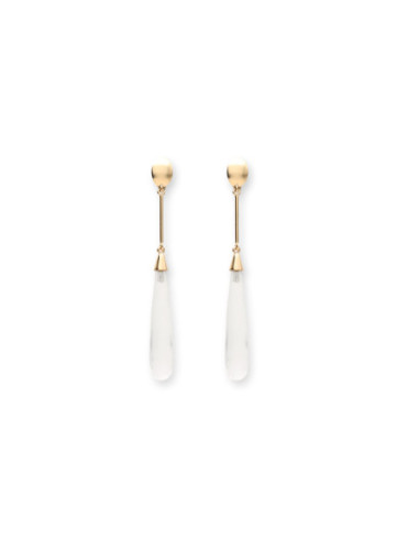 Pendientes Oro Amarillo Y Cristal De Roca
