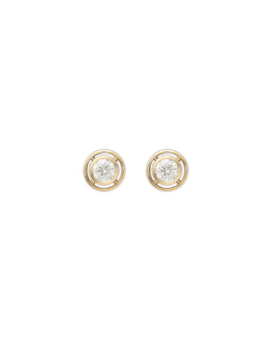 Pendientes Oro Amarillo Y Diamante