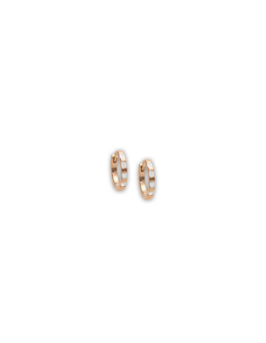 Argollas Mini Oro Rosa Y Diamantes