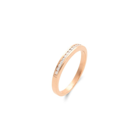 Anillo Oro Rosa Y Diamantes. Género: Mujer. Material: Oro rosa. Piedras: Diamantes