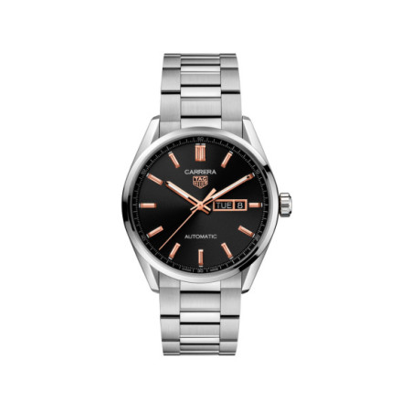 Reloj TAG Heuer Carrera Day-Date WBN2013.BA0640. Género: Hombre. Material: Acero. Tamaño: De 39mm a 42mm. Correa: Acero. Color esfera: Negro. Estilo: Clásico. Movimiento: Automático. Características técnicas: Calendario,Hora y segundero,Reserva de marcha