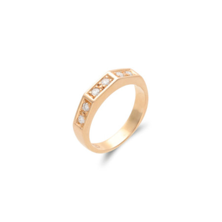 Anillo Oro Rosa Y Diamantes. Género: Mujer. Material: Oro rosa. Piedras: Diamantes