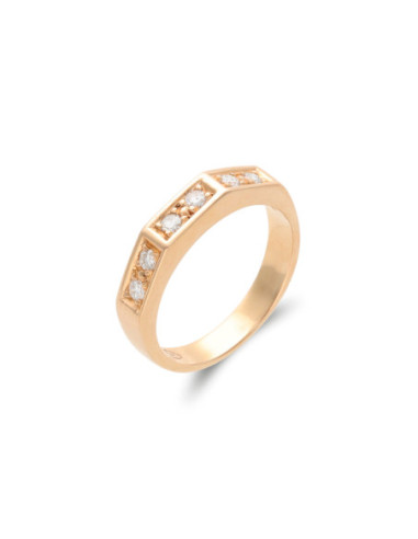 Anillo Oro Rosa Y Diamantes
